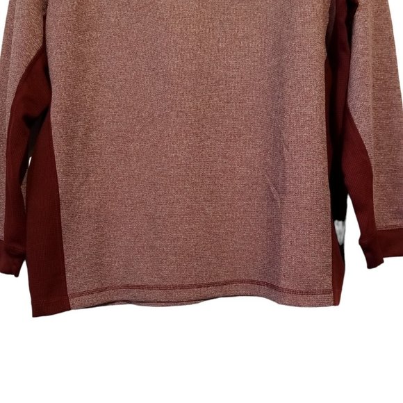 Greg Norman Waffle Knit Pullover Shirt Thermal Tasso Elba Wine/Burgundy XXL EXC - Picture 2 of 10